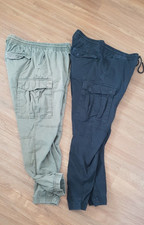 2x Herren Cargohosen lang von H&M  / L / schwarz + grün