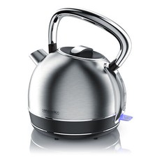 Arendo Edelstahl Wasserkocher im Retro Look | 1,7l | 2200 Watt | Silber