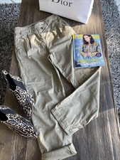 ★ orig. Luisa Cerano Hose High Waist olive D 38 M beige Cargo Style 