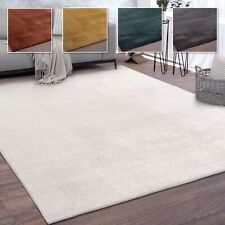 Teppich Wohnzimmer Kurzflor Waschbar Weich Modernes Einfarbiges Muster