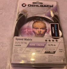 Oehlbach 0,75Meter Speed Matrix 4 Sterne high-end Referenz HDMI Kabel-Wie Neu
