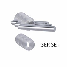 3er Set lockzz Türbeschlag Drückergarnitur Würzburg BB Edelstahl für Zimmertüren