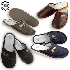 Damen, Herren, Kinder "BOSS" Hausschuhe aus ECHT LEDER Pantoffeln Latschen 29-50