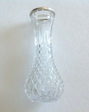 Blumenvase Glas Vase silberner Rand  Höhe: ca. 25 cm Öffnung: ca. 6 cm