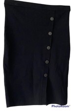 Reiss schwarz Bodycon Bandage Bleistiftrock Knopf Detail Größe L