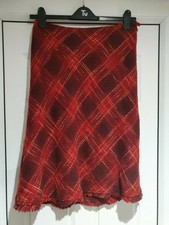 Fab Per Una Rot karierte dicke Winter Rock, gefüttert, lange Mid Länge, Größe 12, sehr guter Zustand
