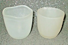 2 Teelichthalter-Satiniertes Glas-Kerzenständer-Kerzenhalter-Glas Töpfchen-Geist