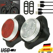⏩USB Fahrradlicht LED Vorne Hinten Lampe Set CL Fahrradbeleuchtung Scheinwerfer