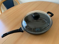 Aluminium Großraum Pfanne 28 cm mit Glas Deckel schwarz