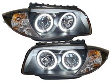 Angel Eyes Scheinwerfer für BMW E81 E87 04-11 1er schwarz Led Standlicht-Ringe