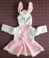Kinder Fasching, Karneval, Mädchen Kostüm,Hasenkleid, rosa/weiß, Gr.86,super !!!