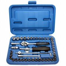 Steckschlüssel-Sortiment Einsätze Nuss 1/4 T + E-Profil 6-kant 47-tlg