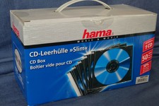 47x Hama CD-Schutzhülle Leerhülle transp schwarz SlimCase Aufbewahrung Transport