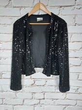 Joseph Ribkoff Damen Bolero Blazer Veston Jacket Gr.D40/42 Schwarz Pailletten 