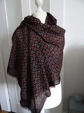 Marc O'Polo Tuch / Schal, Modal, Baumwolle, groß, bordeaux/rot/grau