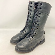 Dr. Martens Triumph 1914 Tartan gefüttertes Leder Biker Stiefel Docs UK 6 EU 39