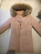 Effeny Damen Winter Mantel Gr S 36 38 Parka Jacke Echtfell Pelz Kapuze Fell Rosa