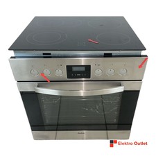 Amica EHC 12553 E Einbau- Herdset mit Glaskeramik-Kochfeld, Edelstahl