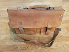 Neue LandLeder Aktenmappe  handmade Umhängetasche Damen Herren echt Leder braun 