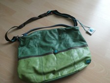 GABS Damen Handtasche Shopper Tasche Umhängetasche grün braun echt leder
