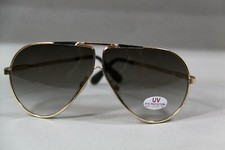 SONNENBRILLE PILOT  RAHMEN GOLDFARBEN MIT SCHWARZ AUS METALL  GLÄSER GRAU