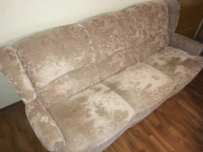 Couch-Garnitur beige rustikal 3er Sofa + 2 Sessel - wie neu!