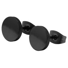 1 Paar Ohrstecker Ohr Piercing rund Edelstahl silber schwarz verschiedene Größen