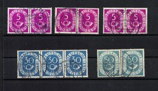 BUND 1951 POSTHORN GESTEMPELT oo 5 WAAGERECHTE PAARE M€ 415,-