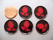 6 Untersetzer, Emaille auf Kupfer, D.: 10 cm; zus. 435 g; vermutlich handgemacht