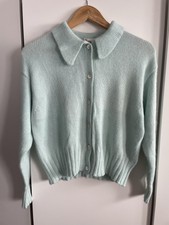 Vintage French Cardigan Laurel, Angora & Silk. Mint Green Eur S-M