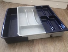 Besteckkasten ausziehbar Kunststoff 38 cm x 31 bis 44 cm, fast neu