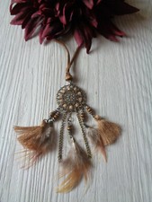 Lederbandkette "Traumfänger" bronze braun