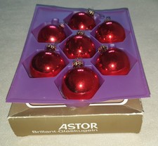 Weihnachtskugeln, Christbaumkugeln, rot, 7 Stück/Set, Ø ca.70 mm