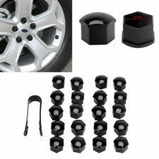 20x 17 mm Rad Nuss Bolzen Center Abdeckung Schwarz Kappen zum VW Audi Skoda