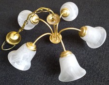 Hängelampe Pendelleuchte schöne stilvolle Glas-Lilien-Lampe mit 5 Lichter, LED