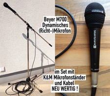 Beyer M700 Dynamisches (Richt-)Mikrofon, Set mit K&M Mikrofonständer - NEUWERTIG