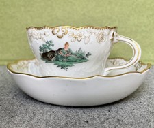 Meissen Porzellan Tasse/Untertasse nach Watteau Kupfergrün Dekor 273124 1.Wahl