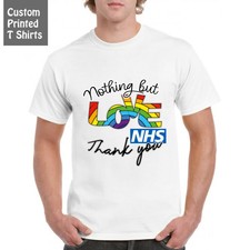 Benutzerdefinierte gedruckten Tshirt zu unterstützen, danken NHS nichts als Liebe Rainbow Color
