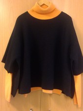 COS Pullover Poncho Überwurf Gr.S oversize (S-L) Schwarz 100% Wolle