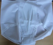 Vintage Gr. 48 Zoll Retro-Stil Höschen Gürtel Kontrolle Höschen Slips weiß