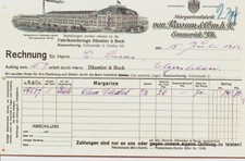 Emmerich, Rhein, dekorative Rechnung," van Rossum, Margarine", 1913