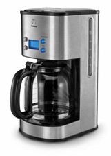 Edelstahl Kaffeemaschine mit Timer  und Digitaluhr 1,5 Liter 12 Tassen