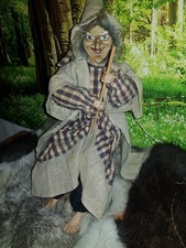 Hexe mit Besen DEKO Halloween Figur 40cm grusel witch 