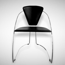 Arrben Italy Design Chrom Leder- Stühle Top Zustand 6 Stück vorhanden.