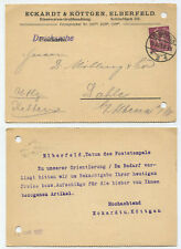 42663 - Mi.Nr. 241 -Postkarte- Eckardt & Köttgen Eisenwaren, Elberfeld 16.6.1923