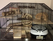 Hamsterkäfig mit viel Zubehör Kleintierkäfig 3 Stockwerke Vertikal Gebaut/modif.