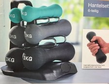 Hantelset 6tlg. NEU 1 2 3 kg inkl. Halter für die Hanteln