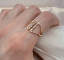 Zirkon Ring Gold 14K ? 585er vergoldet Neu Pl.