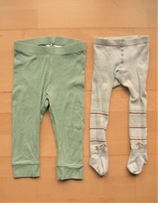 Leggings Hose mint grün H&M Gr. 80 + Zugabe Strumpfhose 74/80