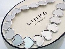 Links OF LONDON Endless Love Kette Collier großer Herz Sterling Silber selten